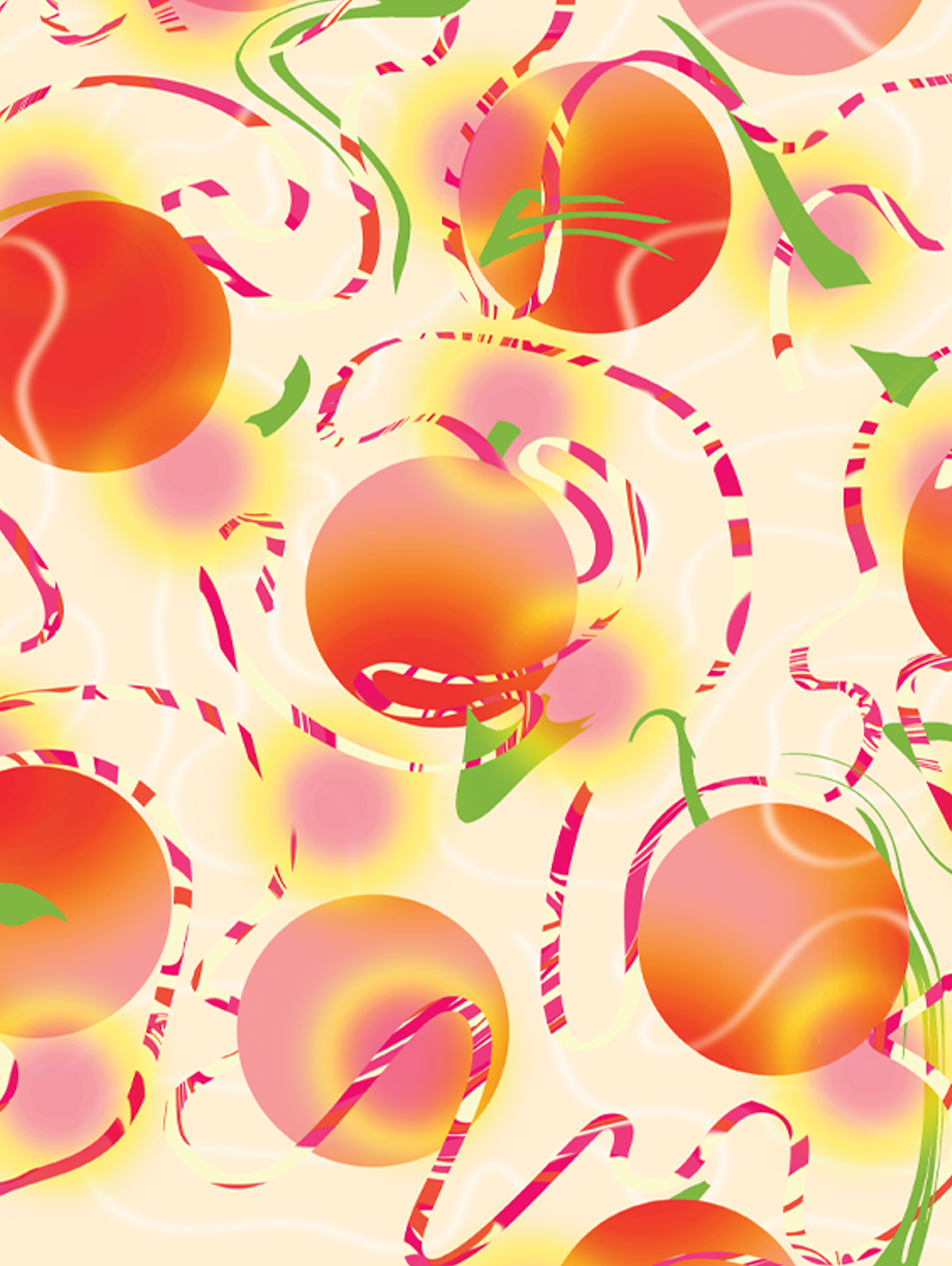 white peach and raspberry flavour pattern